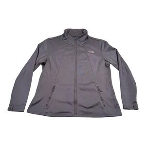 The North Face Jacket Womens XL Gray Softshell Fleece Lined Full Zip Outdoor